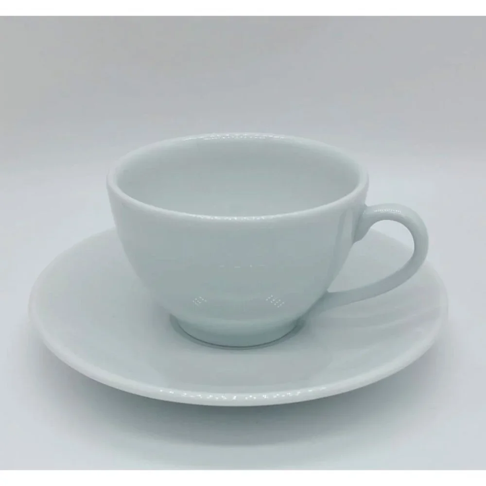 Set of 2 Vintage Apilco Tradition Porcelain Cups & Saucers for Tea Coffee